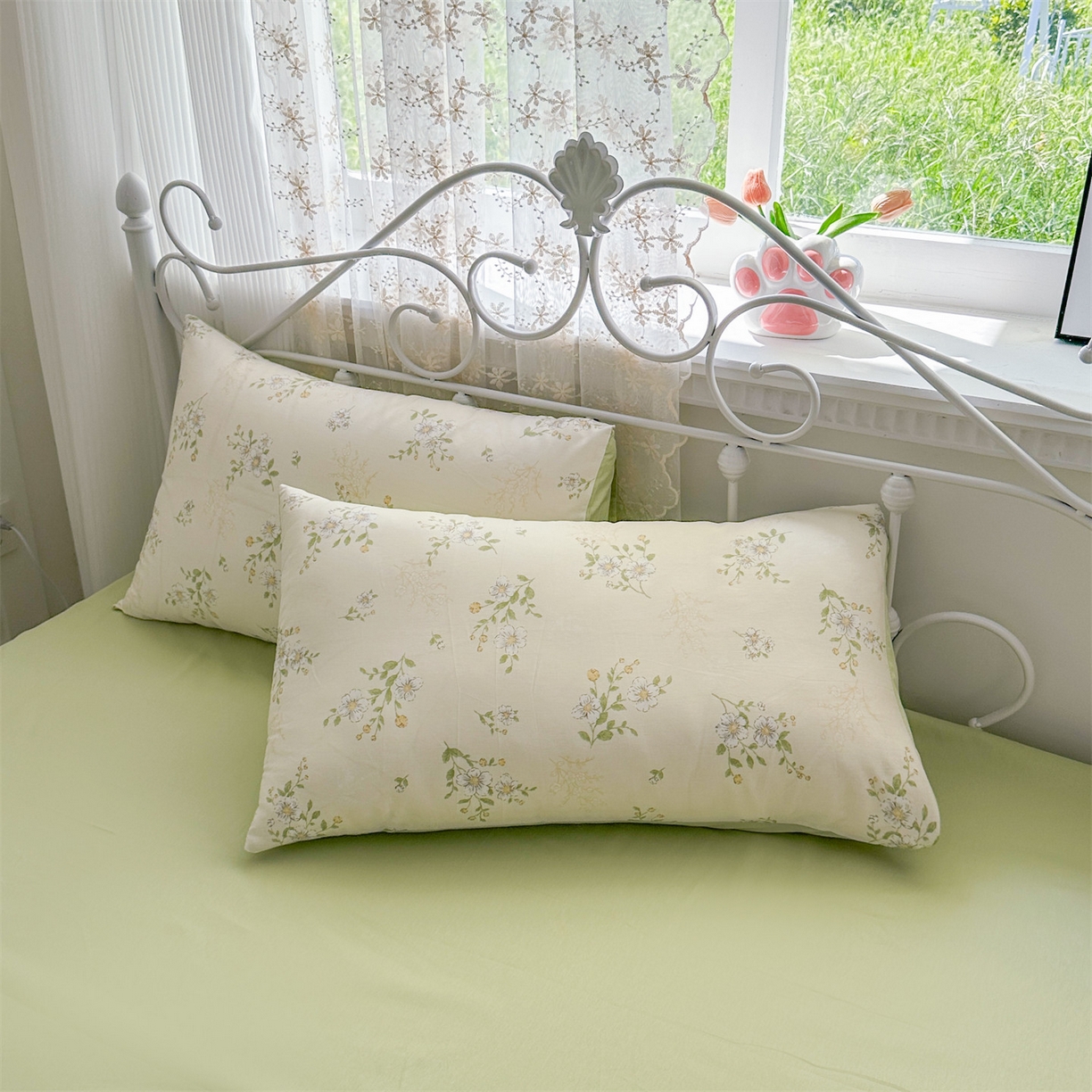 91家纺网 家纺一手货源 找家纺 恒爱家纺 2025新款全棉花卉四件套 鸢尾花