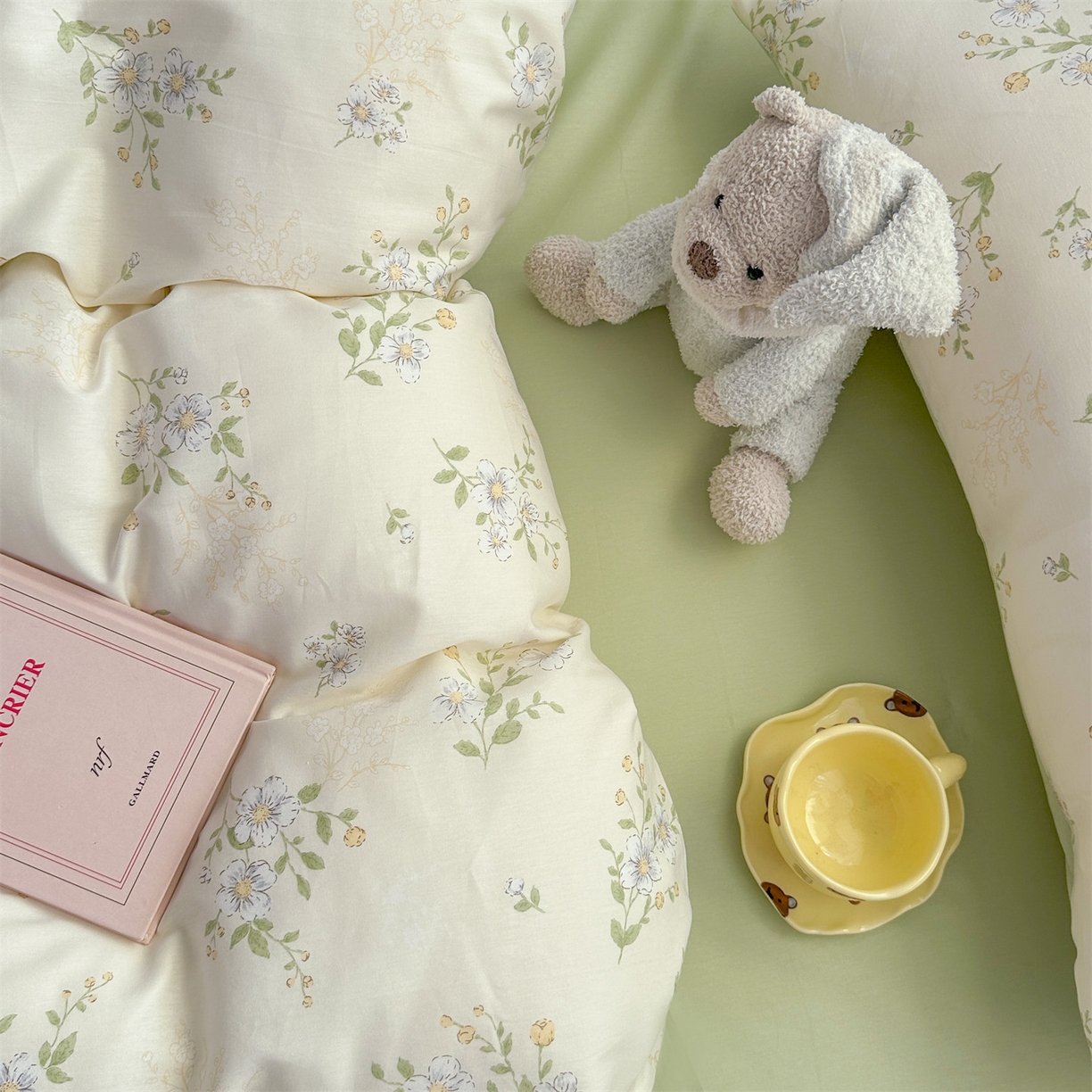 91家纺网 家纺一手货源 找家纺 恒爱家纺 2025新款全棉花卉四件套 鸢尾花