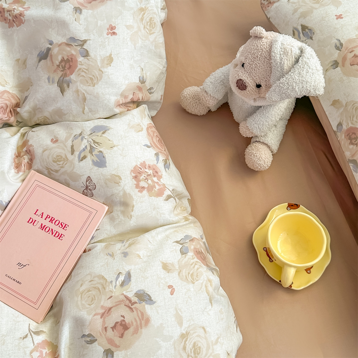 91家纺网 家纺一手货源 找家纺 恒爱家纺 2025新款全棉花卉四件套 月下美人