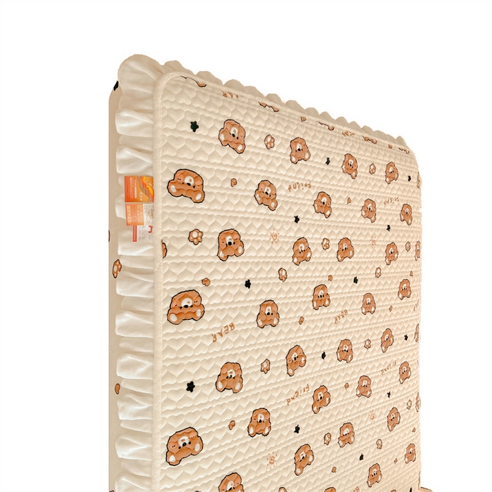 91家纺网 家纺一手货源 找家纺 雯豆家纺 2025新款牛奶绒花边床笠单床笠单品床笠单件床笠 牛奶绒花边床笠-字母熊