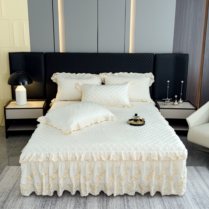 91家纺网 家纺一手货源 找家纺 （总）花香四季家纺 2025新款保暖绒绣花宝宝绒床裙系列