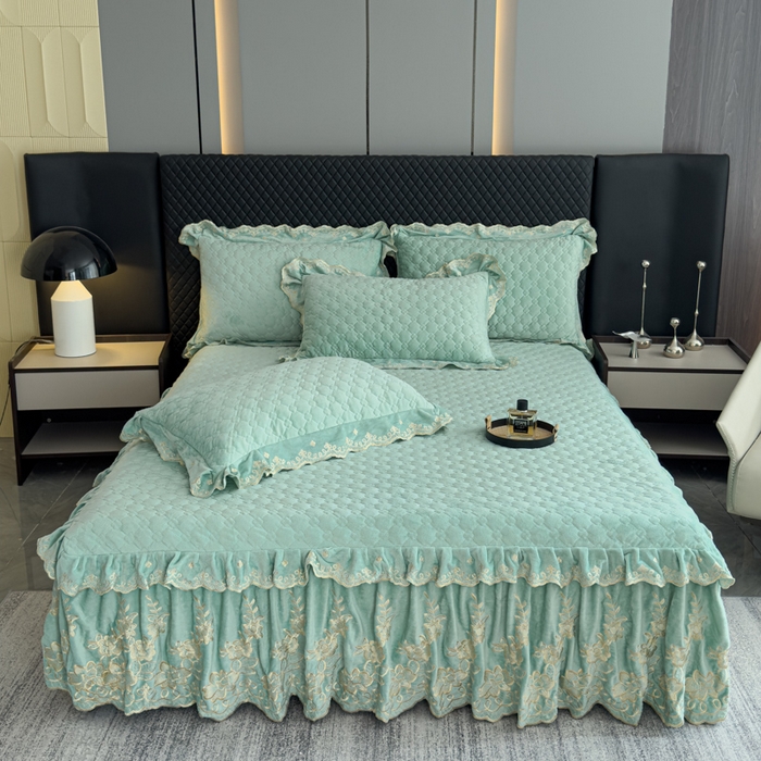 91家纺网 家纺一手货源 找家纺 （总）花香四季家纺 2025新款保暖绒绣花宝宝绒床裙系列