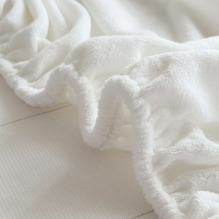 91家纺网 家纺一手货源 找家纺 璐维斯 2025新款秋冬保暖牛奶绒床笠床垫套保护套跨境外贸电商全尺寸现货 白色