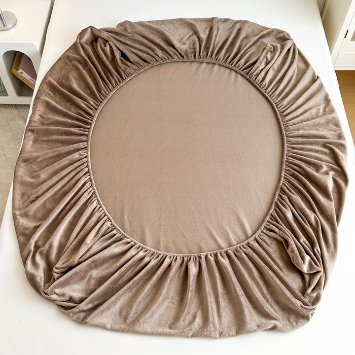 91家纺网 家纺一手货源 找家纺 璐维斯 2025新款秋冬保暖牛奶绒床笠床垫套保护套跨境外贸电商全尺寸现货 咖色