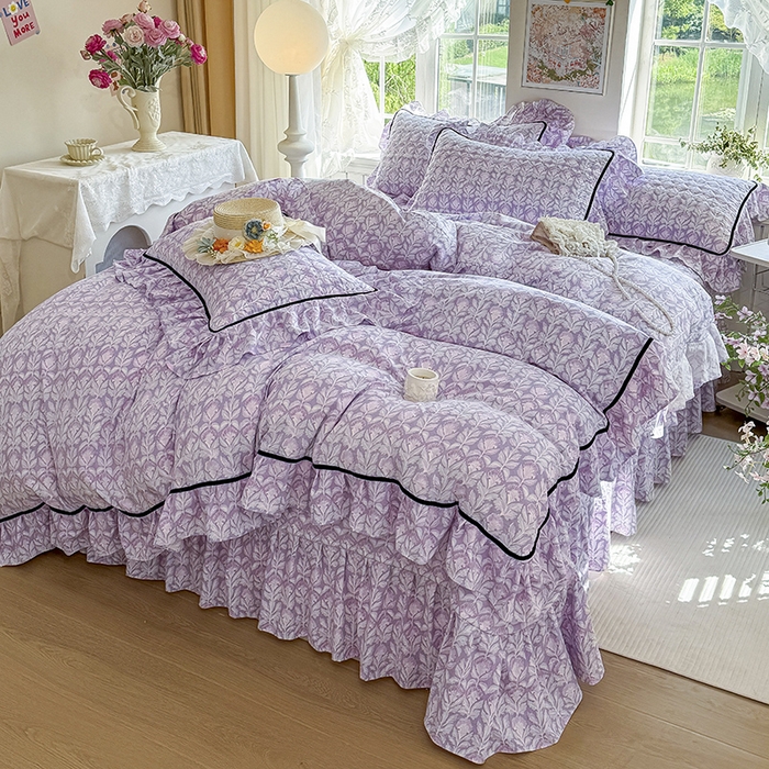 （总）宜凡家纺 2025新款A类水洗珍珠棉床盖四件套