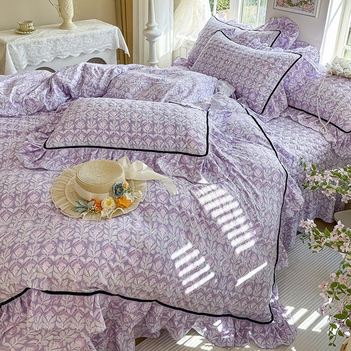 91家纺网 家纺一手货源 找家纺 （总）宜凡家纺 2025新款A类水洗珍珠棉床盖四件套