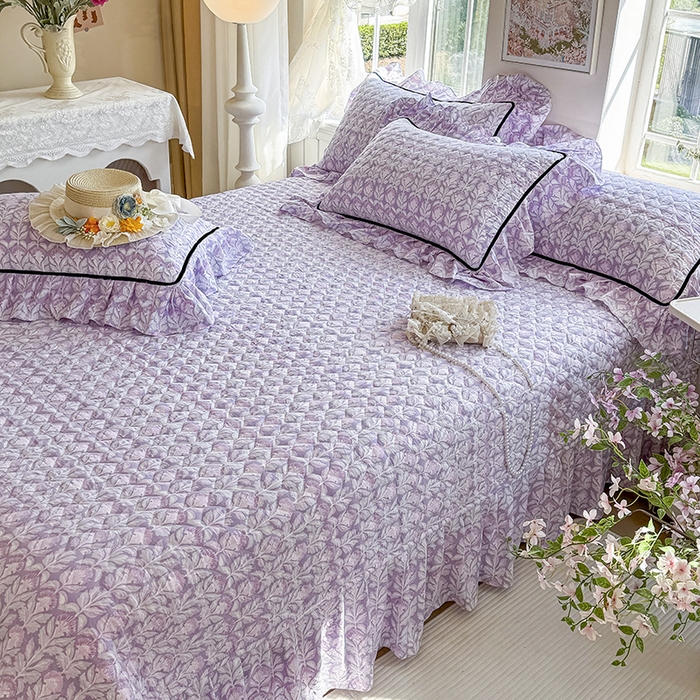 91家纺网 家纺一手货源 找家纺 （总）宜凡家纺 2025新款A类水洗珍珠棉床盖四件套