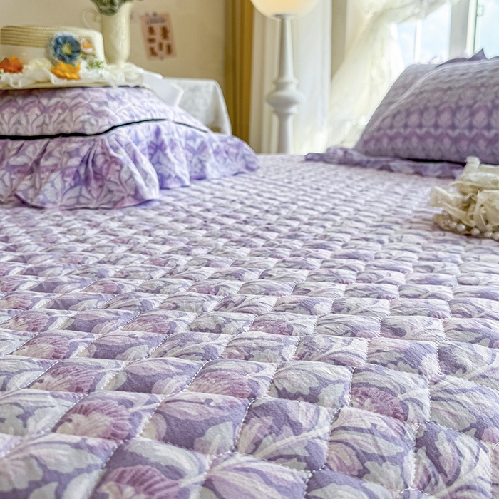 91家纺网 家纺一手货源 找家纺 宜凡家纺 2025新款A类水洗珍珠棉床盖四件套 芙汐