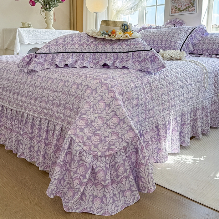 91家纺网 家纺一手货源 找家纺 宜凡家纺 2025新款A类水洗珍珠棉床盖四件套 芙汐