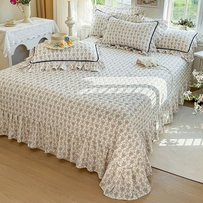 91家纺网 家纺一手货源 找家纺 宜凡家纺 2025新款A类水洗珍珠棉床盖四件套 卡诺