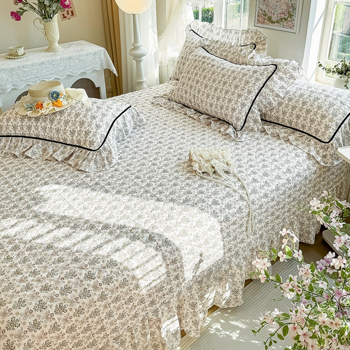 91家纺网 家纺一手货源 找家纺 宜凡家纺 2025新款A类水洗珍珠棉床盖四件套 卡诺