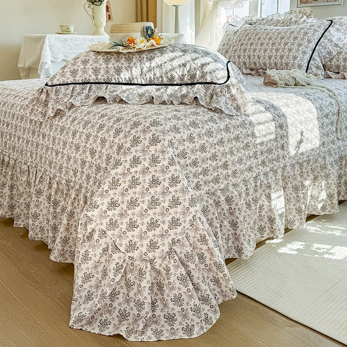 91家纺网 家纺一手货源 找家纺 宜凡家纺 2025新款A类水洗珍珠棉床盖四件套 卡诺