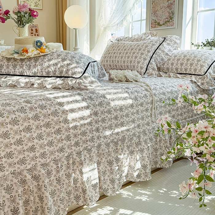 91家纺网 家纺一手货源 找家纺 宜凡家纺 2025新款A类水洗珍珠棉床盖四件套 卡诺