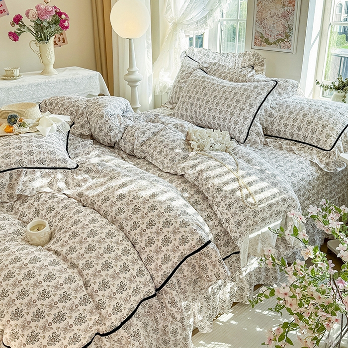 91家纺网 家纺一手货源 找家纺 宜凡家纺 2025新款A类水洗珍珠棉床盖四件套 卡诺