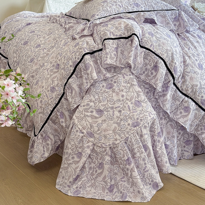 91家纺网 家纺一手货源 找家纺 宜凡家纺 2025新款A类水洗珍珠棉床盖四件套 洛拉