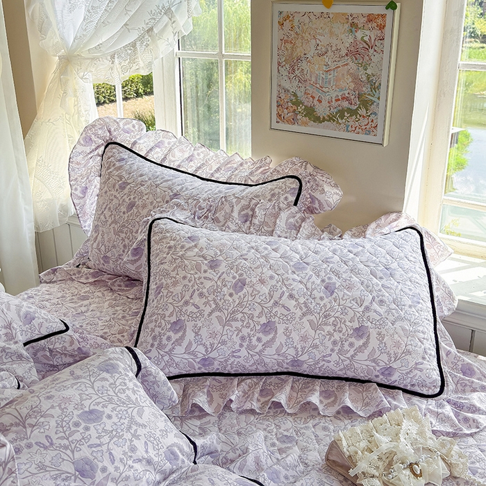 91家纺网 家纺一手货源 找家纺 宜凡家纺 2025新款A类水洗珍珠棉床盖四件套 洛拉