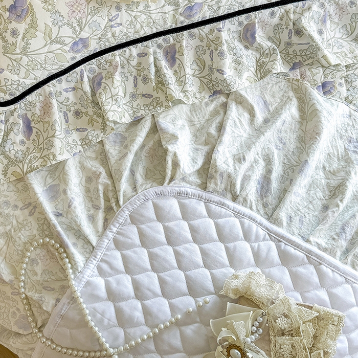 91家纺网 家纺一手货源 找家纺 宜凡家纺 2025新款A类水洗珍珠棉床盖四件套 觅春