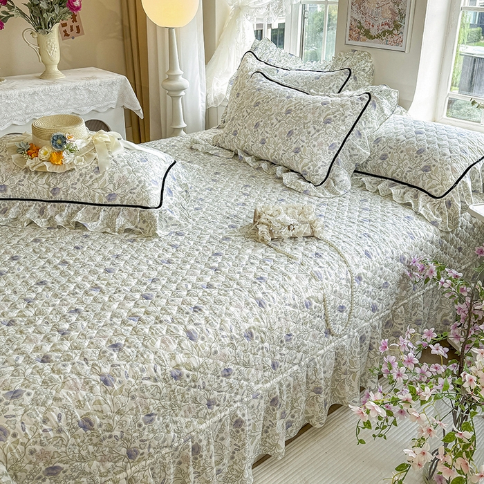 91家纺网 家纺一手货源 找家纺 （总）宜凡家纺 2025新款A类水洗珍珠棉床盖三件套