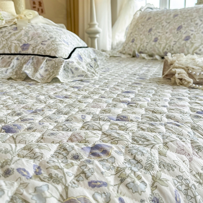 91家纺网 家纺一手货源 找家纺 （总）宜凡家纺 2025新款A类水洗珍珠棉床盖三件套