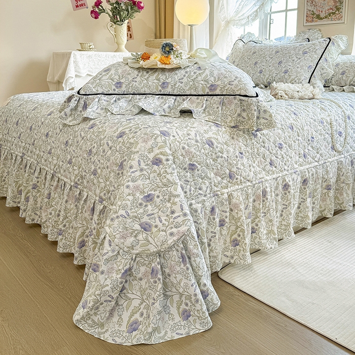 91家纺网 家纺一手货源 找家纺 （总）宜凡家纺 2025新款A类水洗珍珠棉床盖三件套