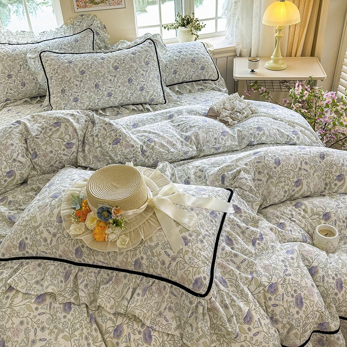 91家纺网 家纺一手货源 找家纺 （总）宜凡家纺 2025新款A类水洗珍珠棉床盖三件套