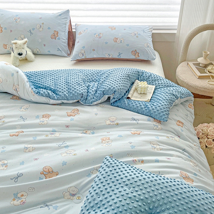 91家纺网 家纺一手货源 找家纺 （总）丫丫家纺 2025新款云感木棉皱皱纱被子豆豆绒大豆被冬被被芯春秋豆豆被