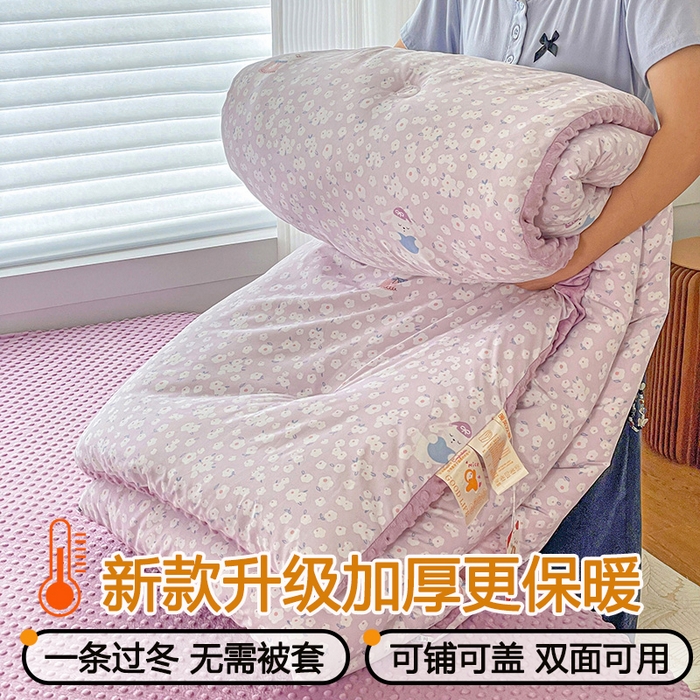 91家纺网 家纺一手货源 找家纺 （总）丫丫家纺 2025新款云感木棉皱皱纱被子豆豆绒大豆被冬被被芯春秋豆豆被
