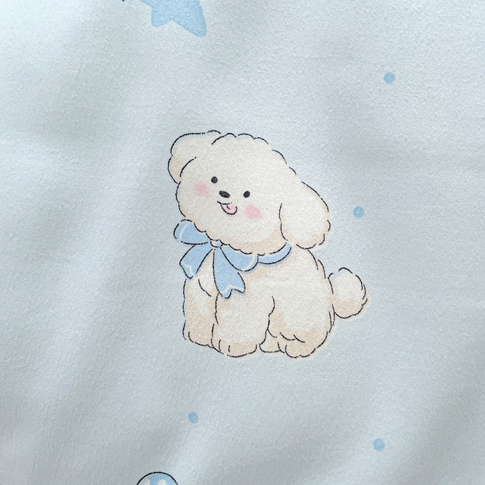 91家纺网 家纺一手货源 找家纺 丫丫家纺 2025新款云感木棉皱皱纱被子豆豆绒大豆被冬被被芯春秋豆豆被 奶芙小狗