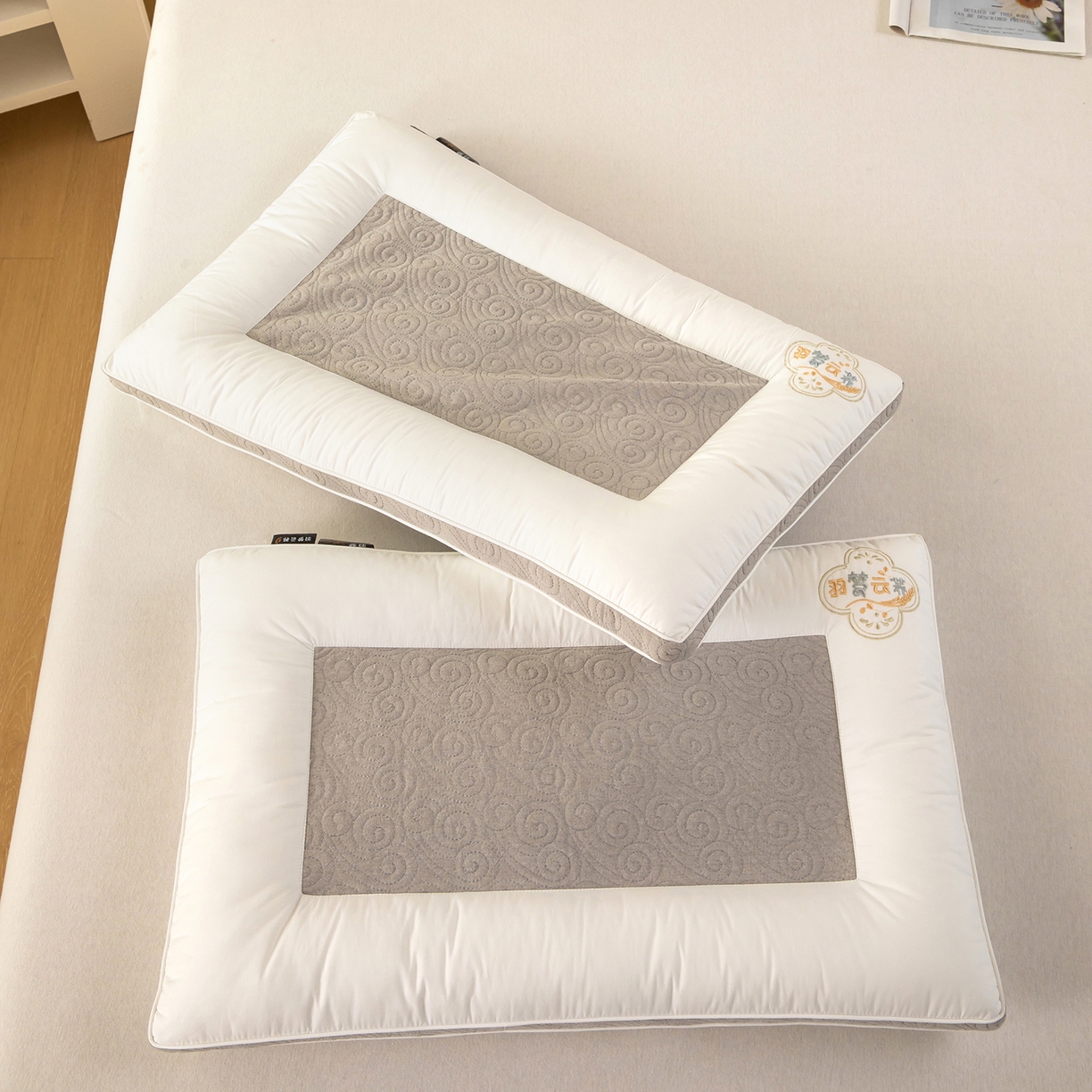 91家纺网 家纺一手货源 找家纺 （总）九州枕芯 2025新款全棉纯棉羽梦云荞双面荞麦枕枕头枕芯