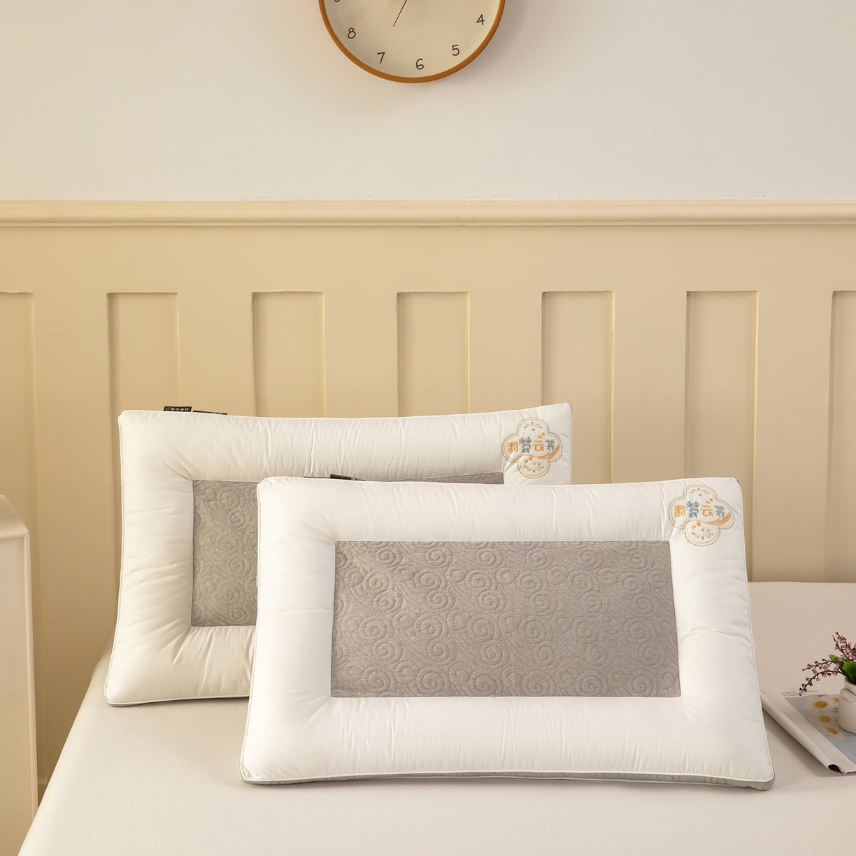 91家纺网 家纺一手货源 找家纺 九州枕芯 2025新款全棉纯棉羽梦云荞双面荞麦枕枕头枕芯 羽梦云荞双面荞麦枕-灰色