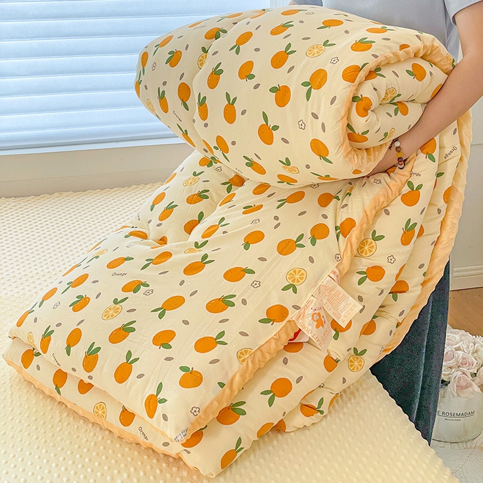 91家纺网 家纺一手货源 找家纺 丫丫家纺 2025新款云感木棉皱皱纱被子豆豆绒大豆被冬被被芯春秋豆豆被 心想事成