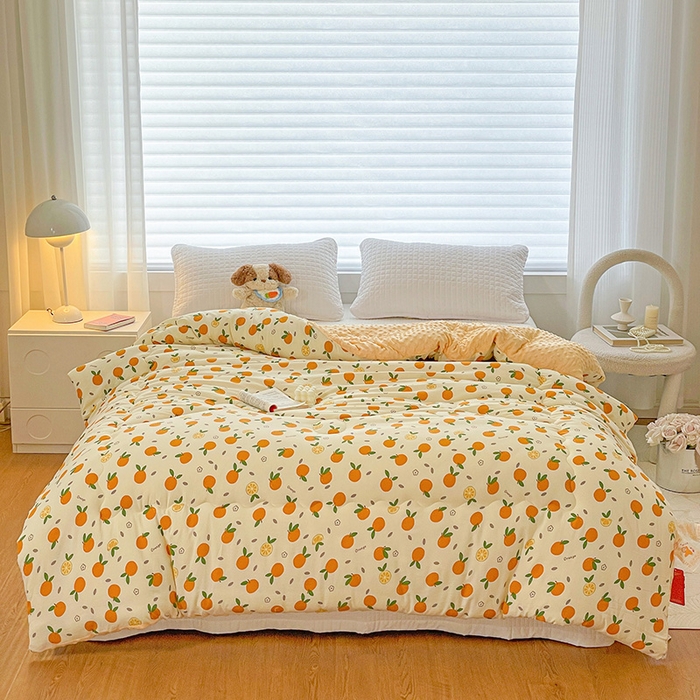 91家纺网 家纺一手货源 找家纺 丫丫家纺 2025新款云感木棉皱皱纱被子豆豆绒大豆被冬被被芯春秋豆豆被 心想事成