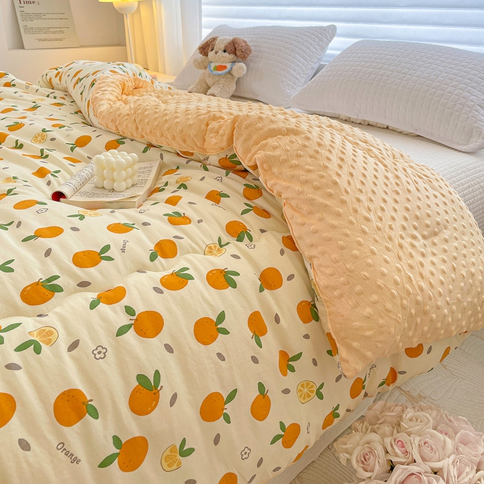 91家纺网 家纺一手货源 找家纺 丫丫家纺 2025新款云感木棉皱皱纱被子豆豆绒大豆被冬被被芯春秋豆豆被 心想事成