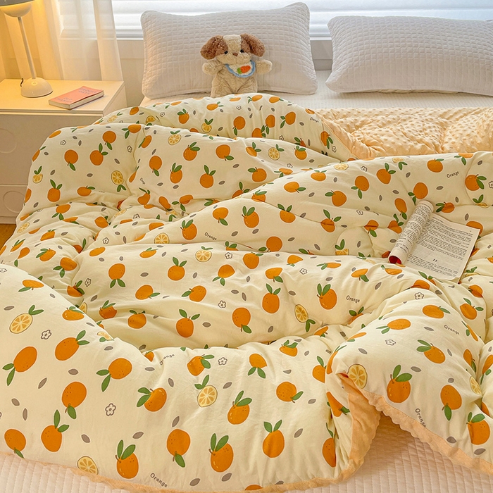 91家纺网 家纺一手货源 找家纺 丫丫家纺 2025新款云感木棉皱皱纱被子豆豆绒大豆被冬被被芯春秋豆豆被 心想事成