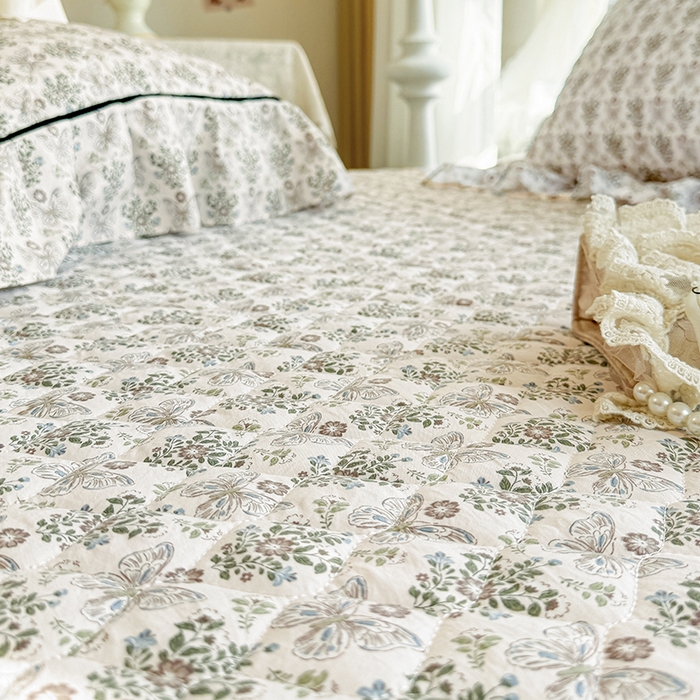 91家纺网 家纺一手货源 找家纺 宜凡家纺 2025新款A类水洗珍珠棉床盖三件套 卡诺