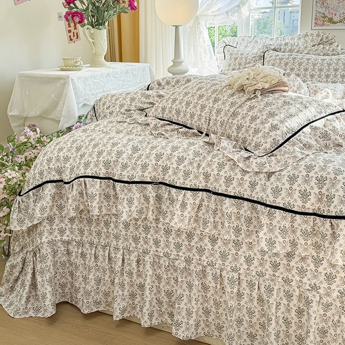 91家纺网 家纺一手货源 找家纺 宜凡家纺 2025新款A类水洗珍珠棉床盖三件套 卡诺