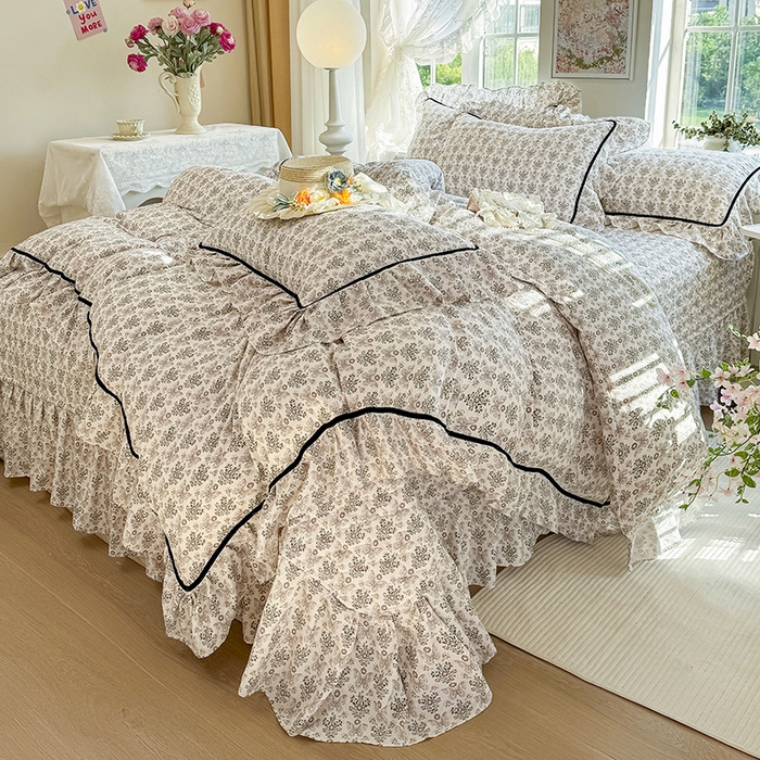 91家纺网 家纺一手货源 找家纺 宜凡家纺 2025新款A类水洗珍珠棉床盖三件套 卡诺