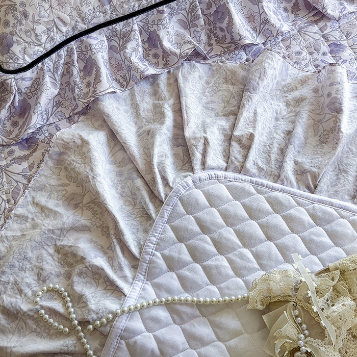 91家纺网 家纺一手货源 找家纺 宜凡家纺 2025新款A类水洗珍珠棉床盖三件套 洛拉