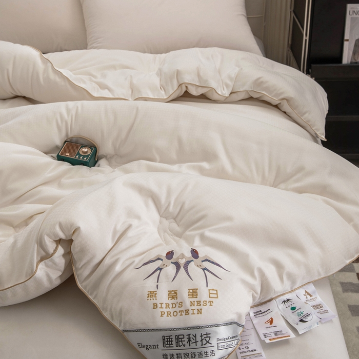 91家纺网 家纺一手货源 找家纺 （总）爱顿家纺 2025新款千鸟格燕窝蛋白温养被冬被芯被子秋冬被