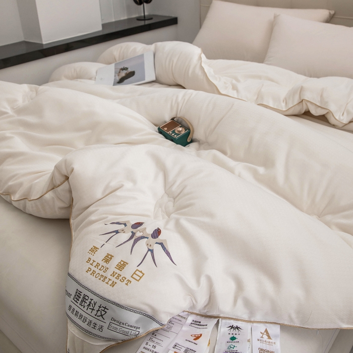 91家纺网 家纺一手货源 找家纺 （总）爱顿家纺 2025新款千鸟格燕窝蛋白温养被冬被芯被子秋冬被