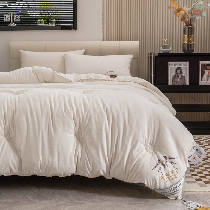 91家纺网 家纺一手货源 找家纺 （总）爱顿家纺 2025新款千鸟格燕窝蛋白温养被冬被芯被子秋冬被