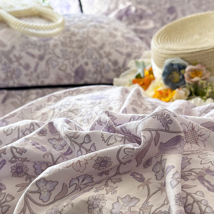 91家纺网 家纺一手货源 找家纺 宜凡家纺 2025新款A类水洗珍珠棉夹棉床裙四件套 洛拉