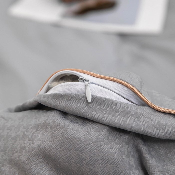 91家纺网 家纺一手货源 找家纺 爱顿家纺 2025新款千鸟格燕窝蛋白温养被冬被芯被子秋冬被 灰色