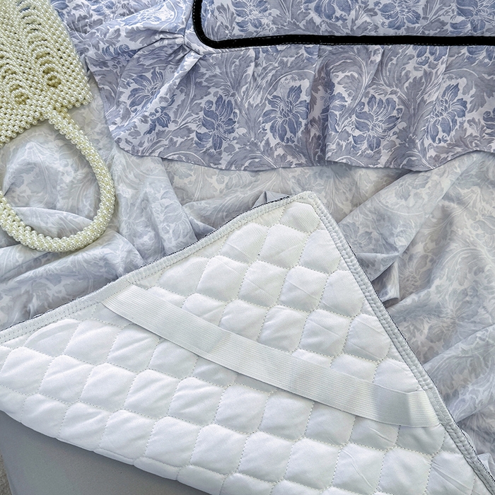 91家纺网 家纺一手货源 找家纺 （总）宜凡家纺 2025新款A类水洗珍珠棉夹棉床裙三件套