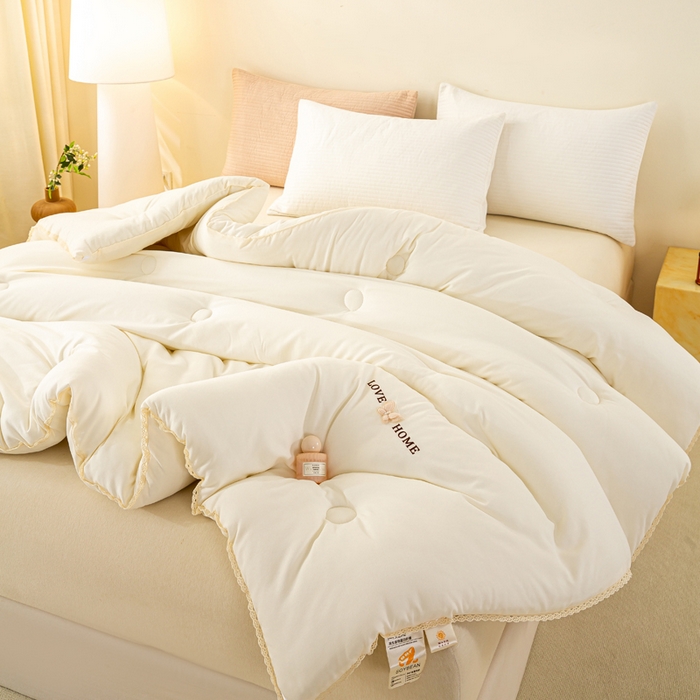 91家纺网 家纺一手货源 找家纺 （总）欧雅搁家纺 2025新款针织棉豆豆被冬被子被芯-蝶舞