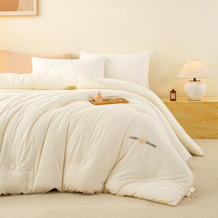 91家纺网 家纺一手货源 找家纺 （总）欧雅搁家纺 2025新款针织棉豆豆被冬被子被芯-蝶舞