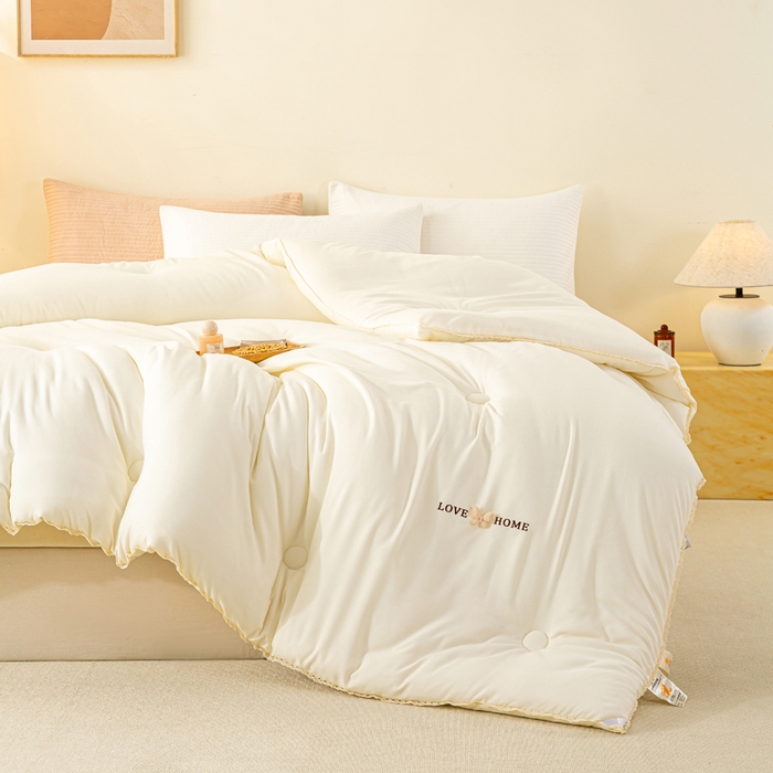 91家纺网 家纺一手货源 找家纺 （总）欧雅搁家纺 2025新款针织棉豆豆被冬被子被芯-蝶舞