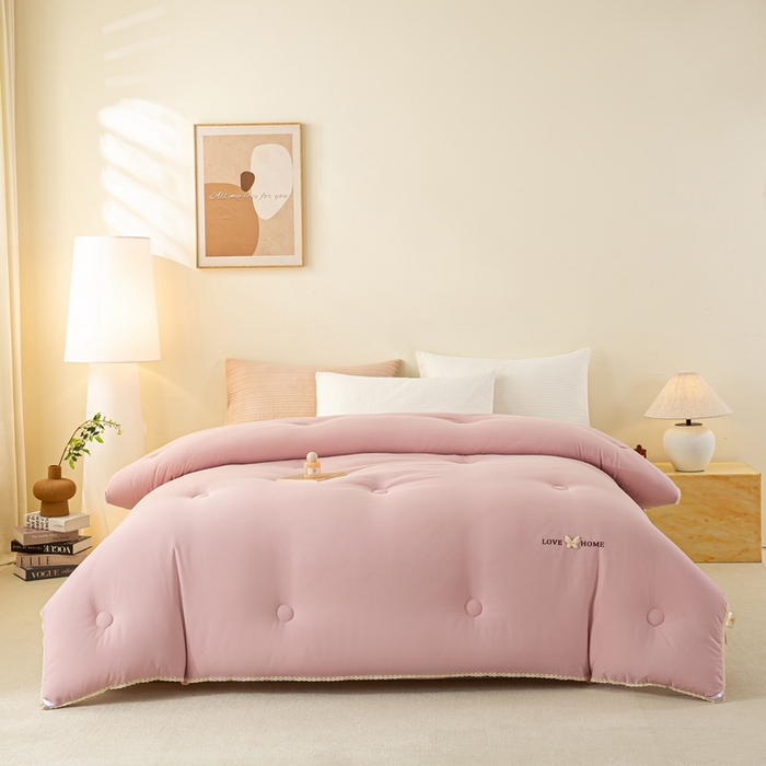 91家纺网 家纺一手货源 找家纺 （总）欧雅搁家纺 2025新款针织棉豆豆被冬被子被芯-蝶舞