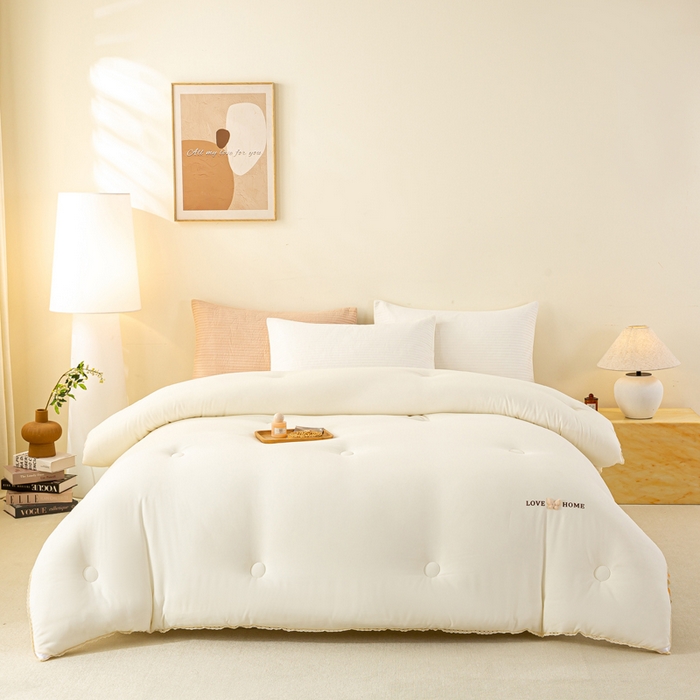 91家纺网 家纺一手货源 找家纺 （总）欧雅搁家纺 2025新款针织棉豆豆被冬被子被芯-蝶舞