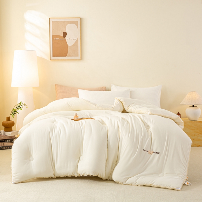 91家纺网 家纺一手货源 找家纺 （总）欧雅搁家纺 2025新款针织棉豆豆被冬被子被芯-蝶舞